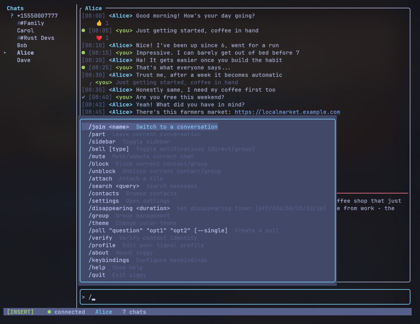 Slash command autocomplete